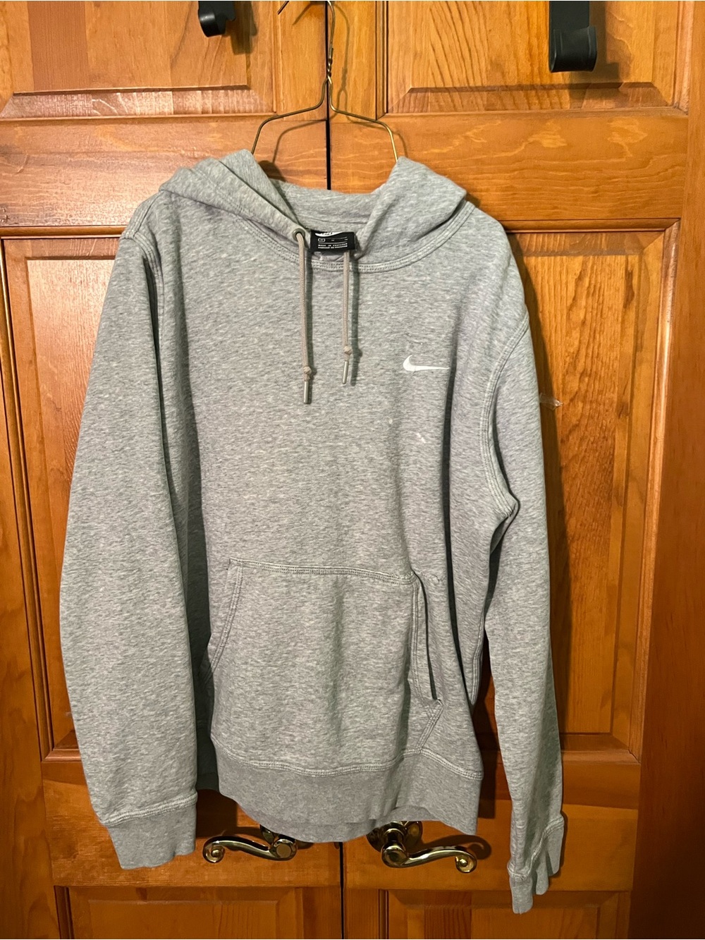 Nike Gray Pullover Hoodie with White Swoosh